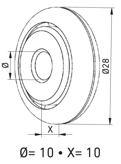 Rolamento 28mm Nylon R-10