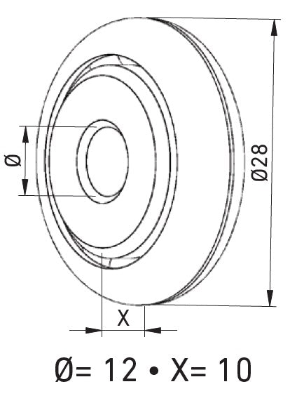 Rolamento 28mm Nylon R-12
