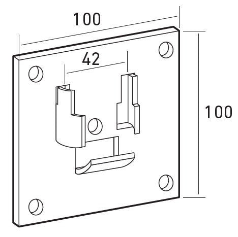 Suporte de Obra para Rolamento 42mm com placa 100x100